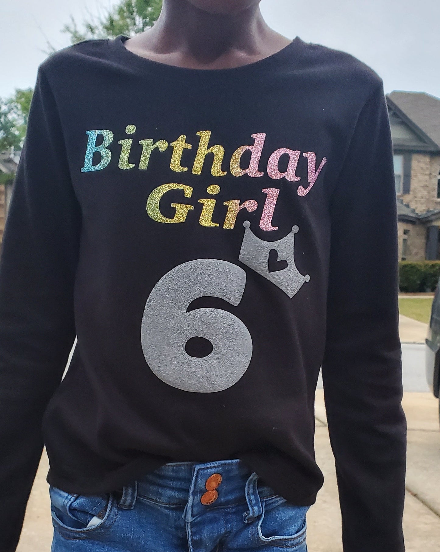 Birthday girl in glitter and 3D print