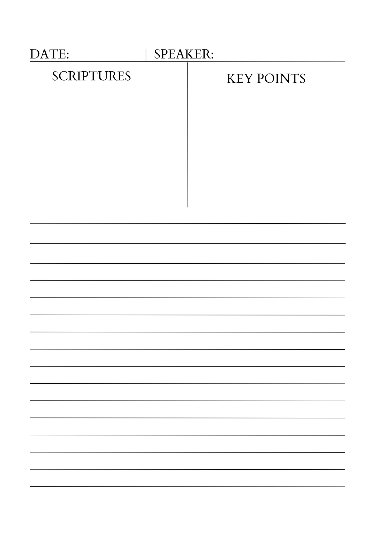 Worship Notes Writing Journal