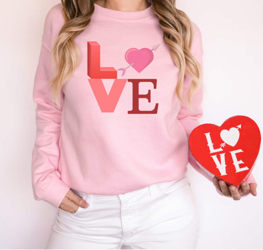 LOVE Sweatshirt, Valentine's day sweater, Valentine's day gift idea.