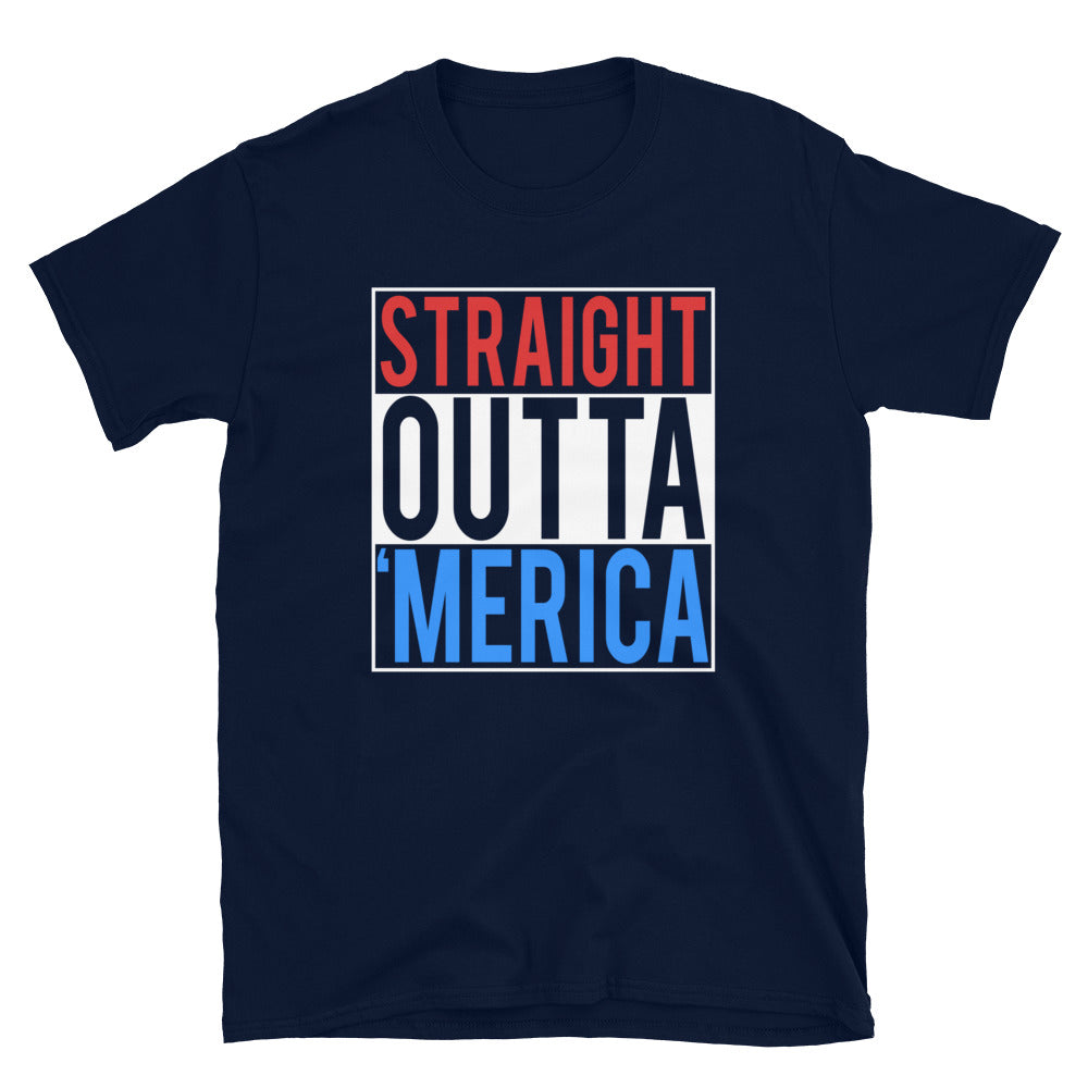 Straight Outta 'Merica Funny Fourth of July t-shirt